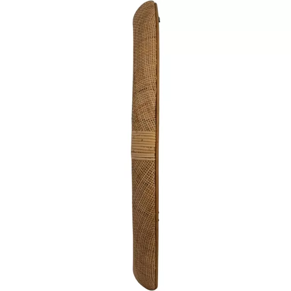 imageCreative CoOp Round Wood and Rattan Mirror Natural