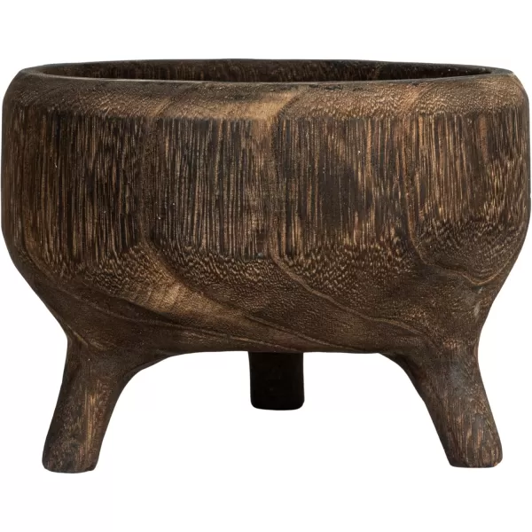 imageCreative CoOp Rustic Paulownia Footed Wood Bowl NaturalBrown