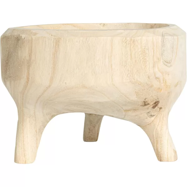 imageCreative CoOp Rustic Paulownia Footed Wood Bowl NaturalNatural