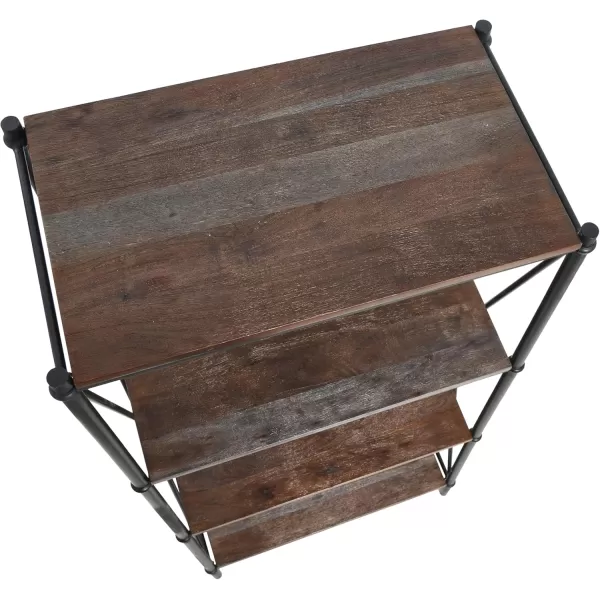 imageCreative CoOp Saratoga Rustic Solid Wood and Metal 4 Shelf Open Storage BookshelfBarn Door Grey