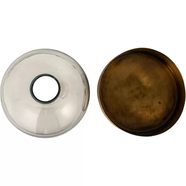 imageCreative CoOp Sophisticated Glass Cloche with Metal Tray Clear and Antique Brass