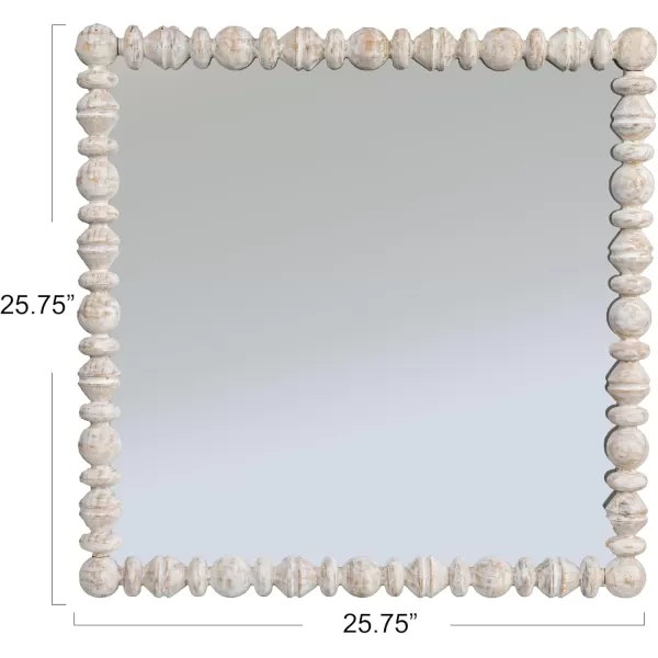 imageCreative CoOp Square Raised Dowel Wood Wall Mirror White
