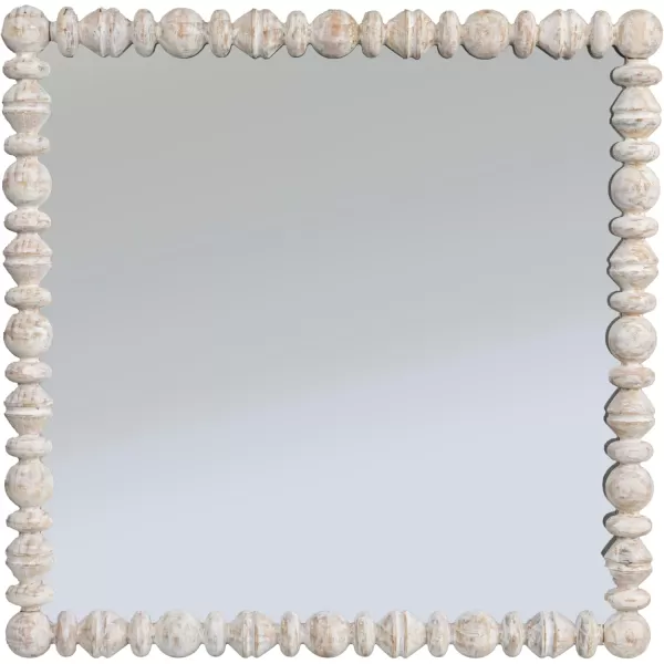 imageCreative CoOp Square Raised Dowel Wood Wall Mirror White