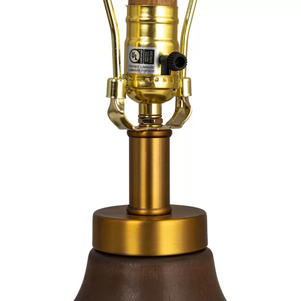 imageCreative CoOp Stoneware Table Lamp with Elongated Drum Shade Brown