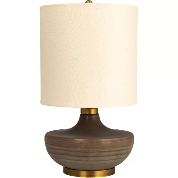 imageCreative CoOp Stoneware Table Lamp with Elongated Drum Shade Brown