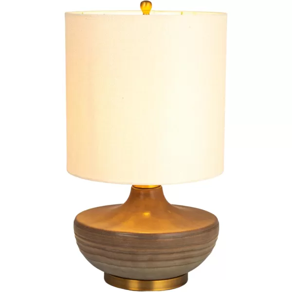 imageCreative CoOp Stoneware Table Lamp with Elongated Drum Shade Brown