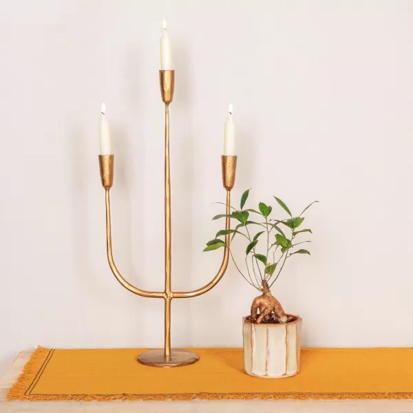 imageCreative CoOp Tall Artisanal Metal Candelabra SilverCopper