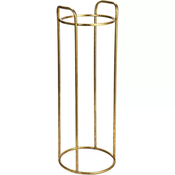 imageCreative CoOp Tall Metal Planter on Stand Cream and Gold