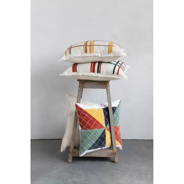 imageCreative CoOp Velvet Patchwork Kantha Stitch Pillow 18quot L x 18quot W x 2quot H Multicolor