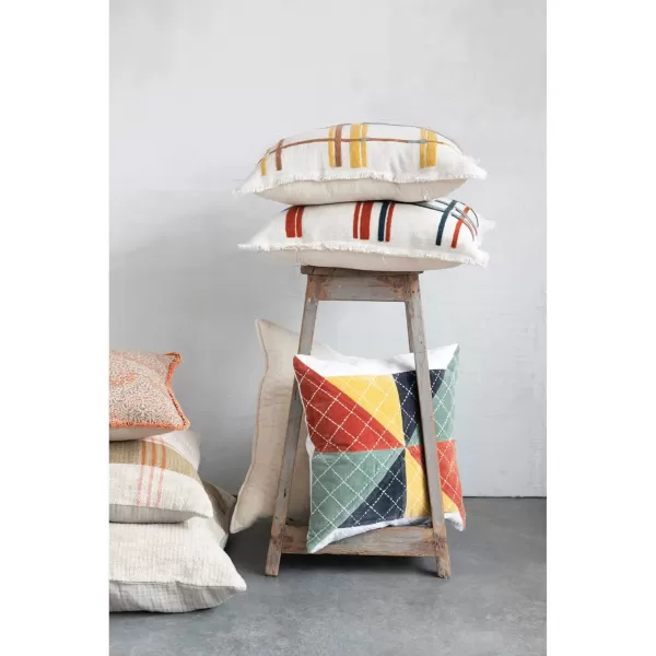 imageCreative CoOp Velvet Patchwork Kantha Stitch Pillow 18quot L x 18quot W x 2quot H Multicolor