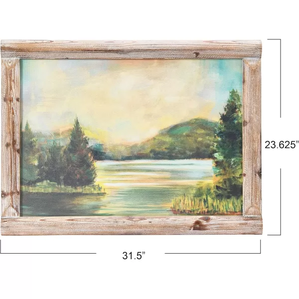 imageCreative CoOp Vintage Reproduction Landscape Print with Solid Wood Frame