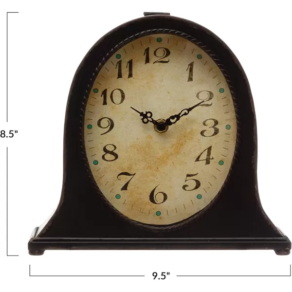imageCreative Coop DF4082 Metal Mantel Clock Black Requires 1AA Battery Dcor