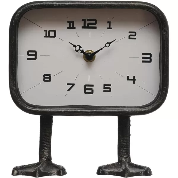 imageCreative CoOp 775 Inches Metal Standing Duck Feet Gunmetal Finish Clock Black