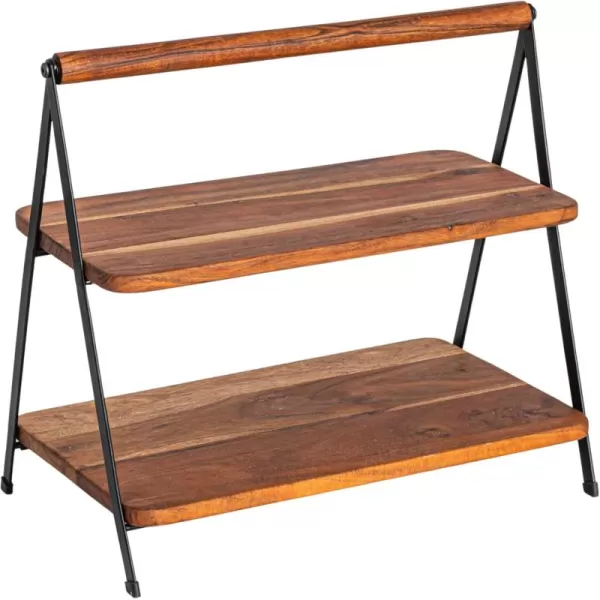imageCreative CoOp Acacia Wood 2Tier Serving Stand