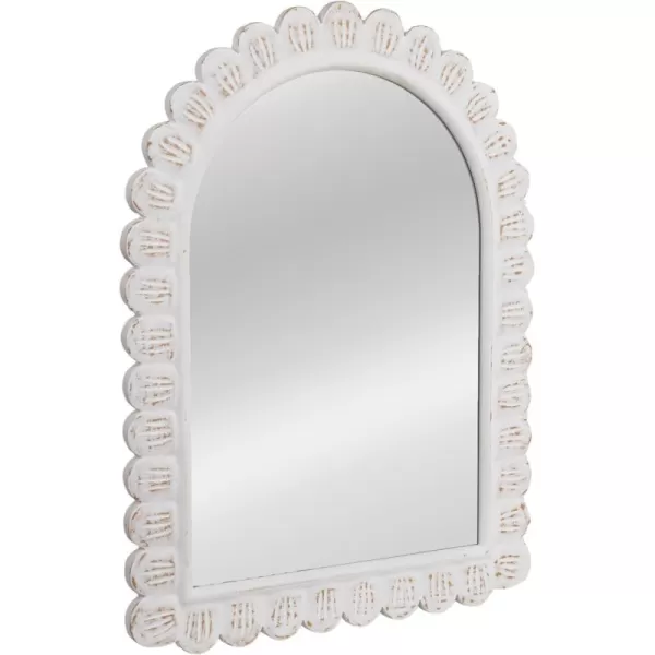 imageCreative CoOp Arched Raised Scallop Pattern Wood Wall Mirror White