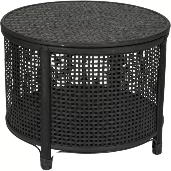 imageCreative CoOp Black Round Bamboo and Rattan Accent Storage TableBlack