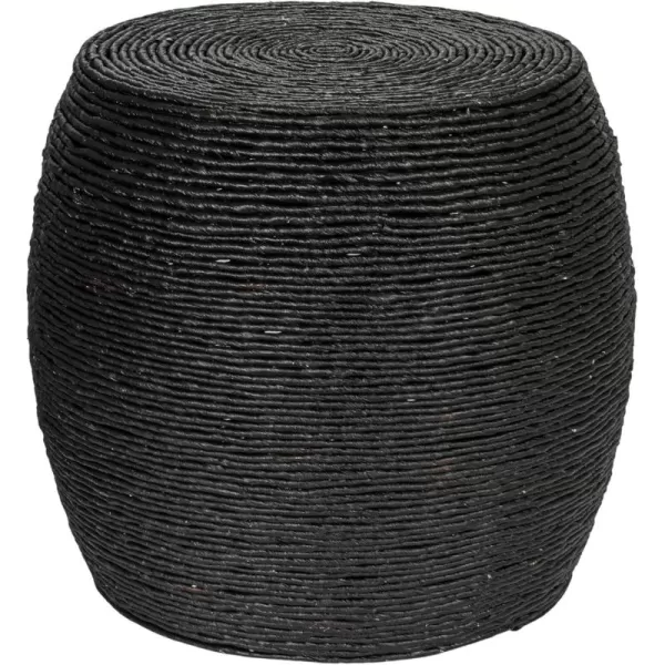 imageCreative CoOp Black Round Handwoven Corn Rope Barrel Coffee TableBlack