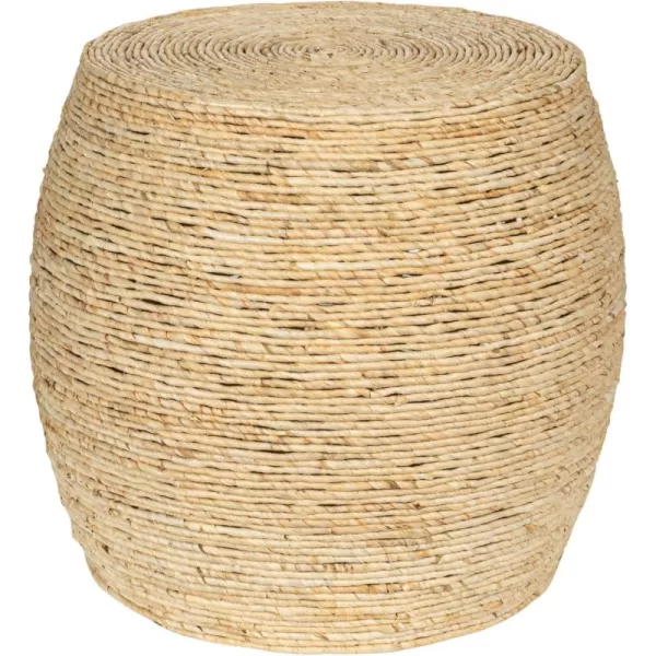 imageCreative CoOp Black Round Handwoven Corn Rope Barrel Coffee TableNatural