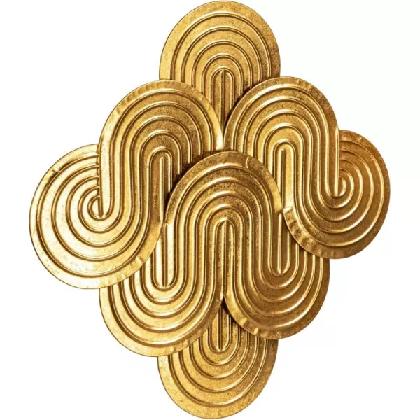 imageCreative CoOp Decorative Waves Metal Wall Art Gold