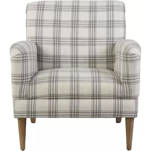 imageCreative CoOp Grey and Cream Upholstered Arm Chair with Plaid Design