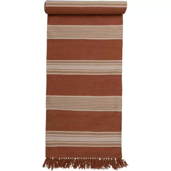 imageCreative CoOp Handwoven Wool and Cotton Kilim Floor Runner and Fringe Sienna and Camel Rugs 96quot L x 30quot W x 1quot H Red ampamp Brown