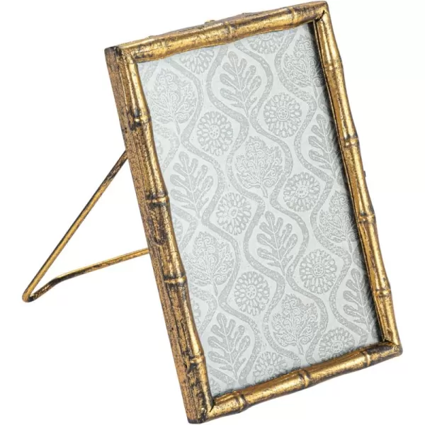 imageCreative CoOp Metal and Reclaimed Wood Photo Frame GoldGold