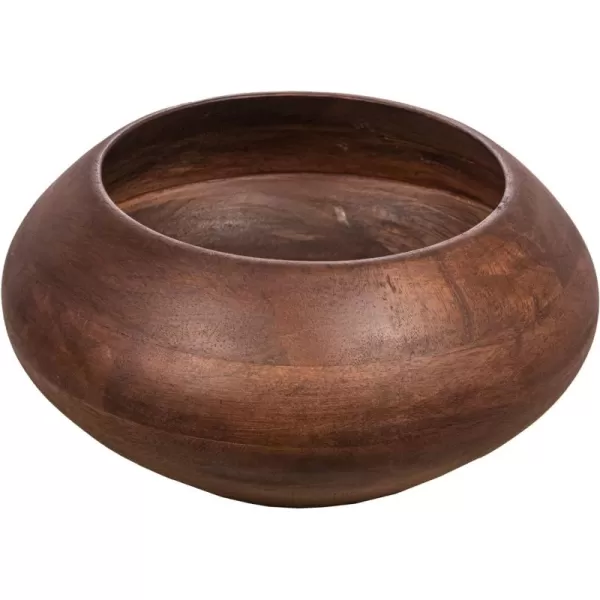 imageCreative CoOp Minimalist Round Mango Wood Bowl BlackWalnut Finish