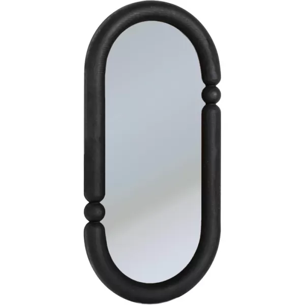 imageCreative CoOp Oval WoodFramed Wall Mirror Black