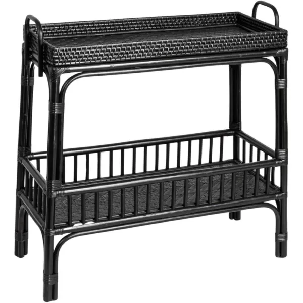 imageCreative CoOp Rattan Bar 2Tier Storage Tray BlackBlack