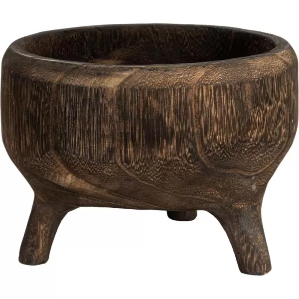imageCreative CoOp Rustic Paulownia Footed Wood Bowl NaturalBrown