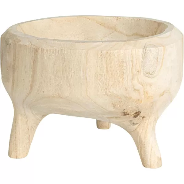 imageCreative CoOp Rustic Paulownia Footed Wood Bowl NaturalNatural