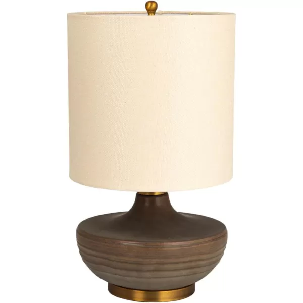 imageCreative CoOp Stoneware Table Lamp with Elongated Drum Shade Brown