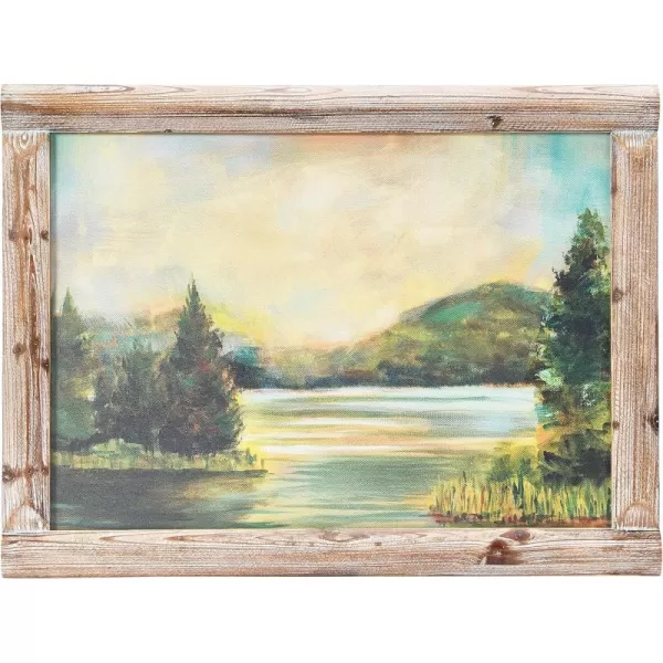 imageCreative CoOp Vintage Reproduction Landscape Print with Solid Wood Frame