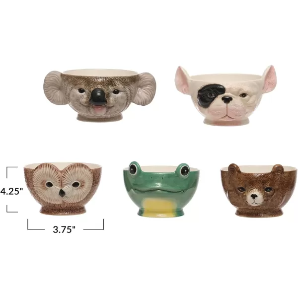 imageCreative CoOp 5 Pieces Ceramic Animal Shaped Various Sizes Multicolor Set of 5 Bowls
