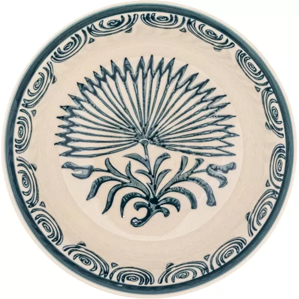 imageCreative CoOp 575 Inches Round Stoneware Dinnerware Set with 4 Various Pattern Prints Cream Set of 12 Bowls