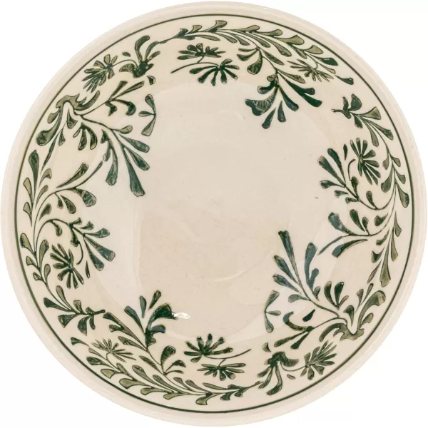 imageCreative CoOp 575 Inches Round Stoneware Dinnerware Set with 4 Various Pattern Prints Cream Set of 12 Bowls