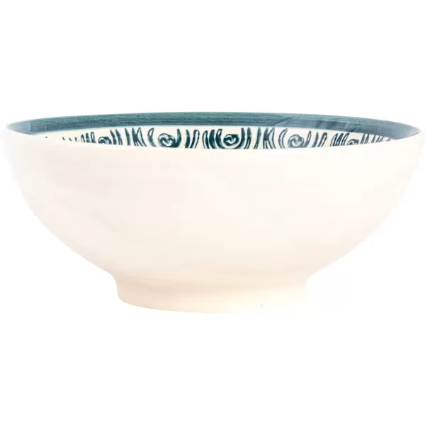 imageCreative CoOp 575 Inches Round Stoneware Dinnerware Set with 4 Various Pattern Prints Cream Set of 12 Bowls