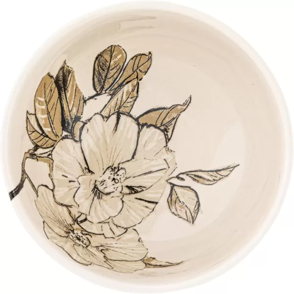 imageCreative CoOp 6 Inches Round Stoneware Cereal Dinnerware Set with Sea Animal Designs Cream Set of 6 Bowls