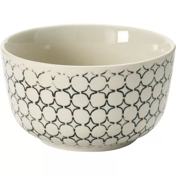 imageCreative CoOp HandStamped Stoneware Bowl with Embossed Pattern Black ampamp Cream Color 4 Styles Dinnerware Multi