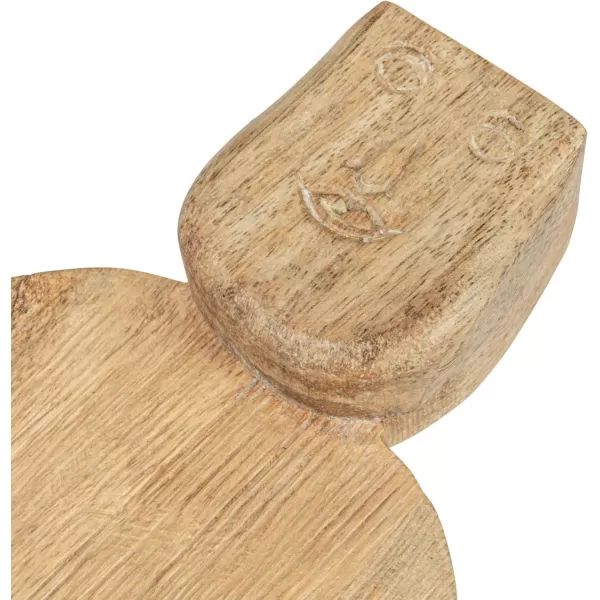 imageCreative CoOp Large HandCarved Mango Wood Slicer Face Handle Design and Combed Finish Natural Cheese and Cutting Board