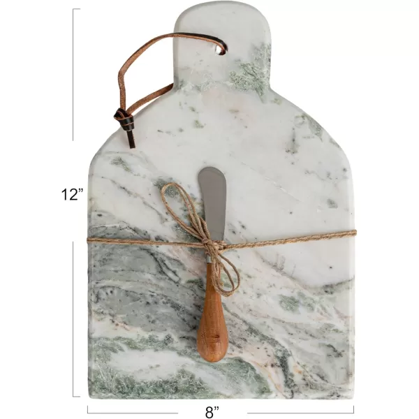 imageCreative CoOp Marble Oval Cheese Board GreenWith Handle