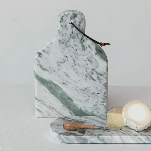 imageCreative CoOp Marble Oval Cheese Board GreenWith Handle