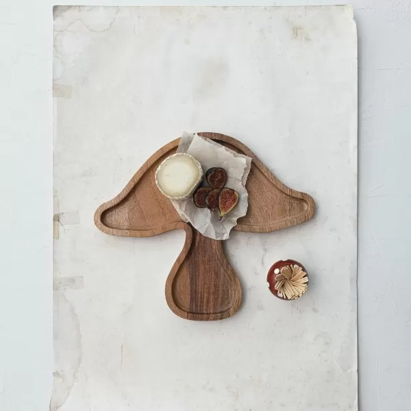 imageCreative CoOp Mushroom Shaped Mango Wood Serving Board Natural