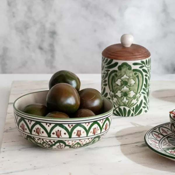 imageCreative CoOp Round Botanical Bliss Stoneware Mug MulticolorDinner Bowl