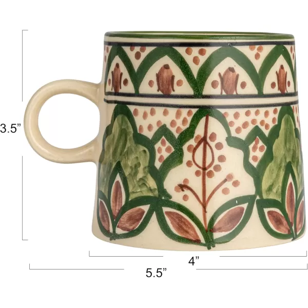 imageCreative CoOp Round Botanical Bliss Stoneware Mug MulticolorMug