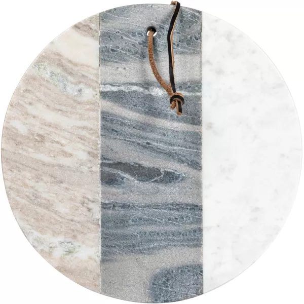 imageCreative CoOp Round Marble Slicer Sturdy Leather Tie Multicolor Cheese and Cutting Board Multi