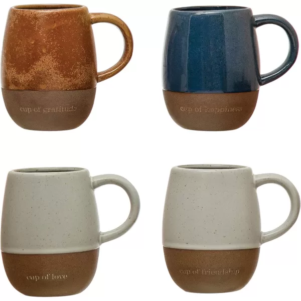 imageCreative CoOp Set of 8 525quot L Stoneware Wood Box Mugs ampamp Cups Multi 8 Count