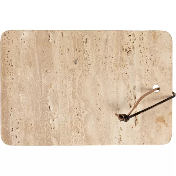 imageCreative CoOp Wide Travertine Slicer Leather Tie Natural Cheese and Cutting Board One Size