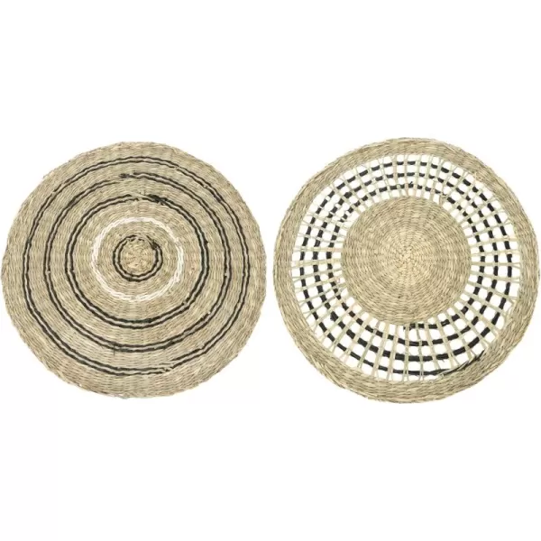 imageCreative CoOp 15quot Round Handwoven Seagrass Set of 2 Styles Placemats Brown 2 Count