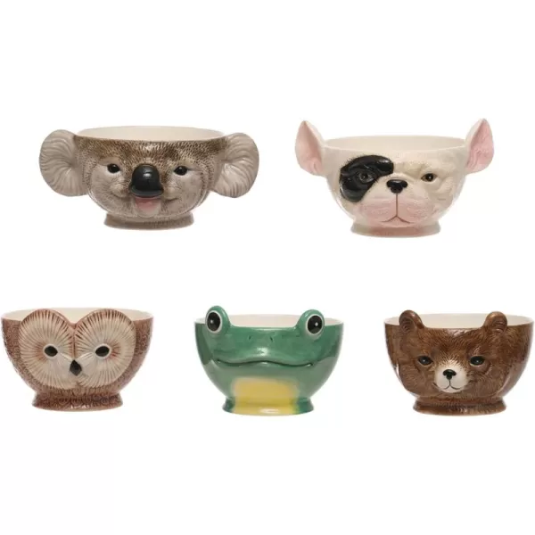 imageCreative CoOp 5 Pieces Ceramic Animal Shaped Various Sizes Multicolor Set of 5 Bowls